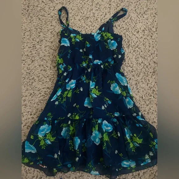 Hollister Y2k Navy Blue Floral Dress - Picture 4 of 5